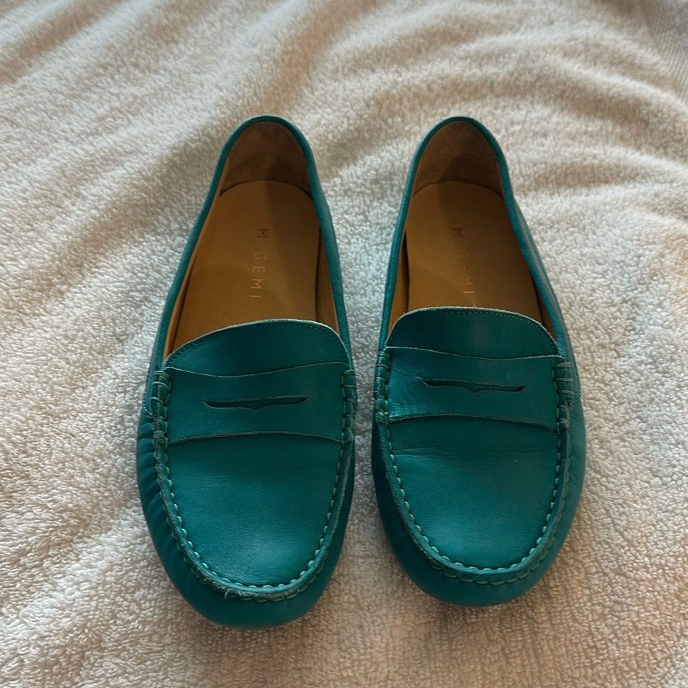 Used - M. Gemi Pastoso Italian Leather Driving Moccasin Penny Loafer Size 7